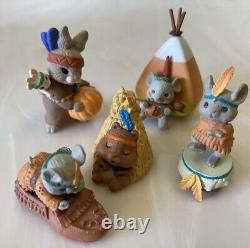 Vintage Lot 58 THANKSGIVING Hallmark Merry Miniatures Enesco Clay animal/turkeys