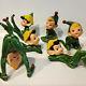 Vintage Lot Of 6 Hand Painted Gnome Christmas Elf Pixies Santa's Helpers Japan