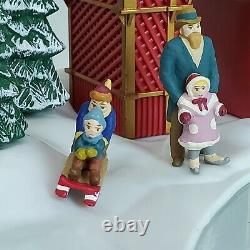 Vintage MR CHRISTMAS HOLIDAY SKATERS Victorian Ice Skating Musical Tree Scene