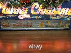 Vintage Merry Christmas Light Up, Music And Animated Electric Sign! Works