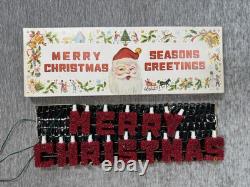 Vintage Merry Christmas Lighted Sign Flashing Hanging Mid Century Red Light Vintage Merry Christmas Lighted Sign Flashing Hanging Mid Century Red Light