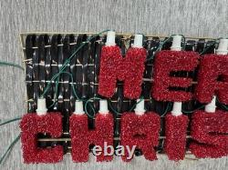 Vintage Merry Christmas Lighted Sign Flashing Hanging Mid Century Red Light Vintage Merry Christmas Lighted Sign Flashing Hanging Mid Century Red Light