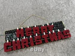 Vintage Merry Christmas Lighted Sign Flashing Hanging Mid Century Red Light Vintage Merry Christmas Lighted Sign Flashing Hanging Mid Century Red Light