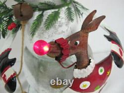 Vintage Metal Animated Musical Snowman Reindeer Home Interiors Rare 17