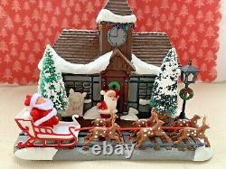 Vintage Mid Century Christmas Tree Santa Claus Train Station Assemblage Diorama