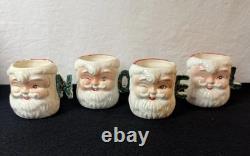 Vintage Mid-Century Winking Santa Mugs, Japan, 1950's, Rare Vintage Mid-Century Winking Santa Mugs, Japan, 1950's, Rare