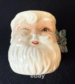 Vintage Mid-Century Winking Santa Mugs, Japan, 1950's, Rare Vintage Mid-Century Winking Santa Mugs, Japan, 1950's, Rare