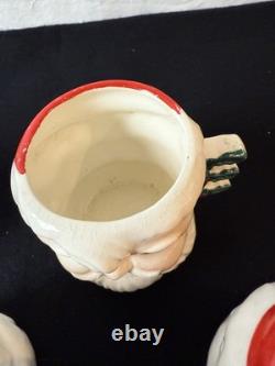 Vintage Mid-Century Winking Santa Mugs, Japan, 1950's, Rare Vintage Mid-Century Winking Santa Mugs, Japan, 1950's, Rare