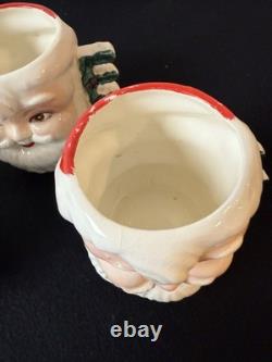 Vintage Mid-Century Winking Santa Mugs, Japan, 1950's, Rare Vintage Mid-Century Winking Santa Mugs, Japan, 1950's, Rare