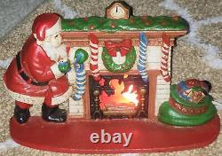 Vintage Midwest Importers Cast Iron Santa Fireplace Christmas Light Doorstop