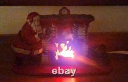 Vintage Midwest Importers Cast Iron Santa Fireplace Christmas Light Doorstop