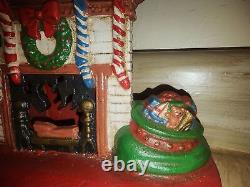 Vintage Midwest Importers Cast Iron Santa Fireplace Christmas Light Doorstop