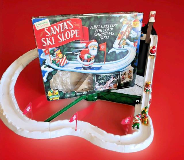 Vintage Mr. Christmas Santa's Animated Ski Slope Tested