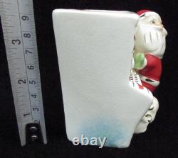 Vintage NAPCO Japan Ceramic Christmas SANTA CLAUS PLAYING PIANO PLANTER Xmas