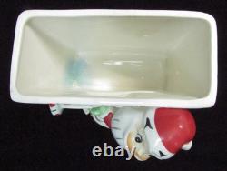 Vintage NAPCO Japan Ceramic Christmas SANTA CLAUS PLAYING PIANO PLANTER Xmas