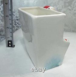 Vintage NAPCO Japan Ceramic Christmas SANTA CLAUS PLAYING PIANO PLANTER Xmas