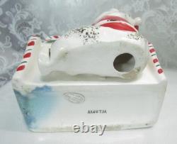 Vintage NAPCO Japan Ceramic Christmas SANTA CLAUS PLAYING PIANO PLANTER Xmas