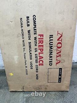 Vintage NIB Noma Illuminated Fireplace Christmas Cardboard Decor Free S&H