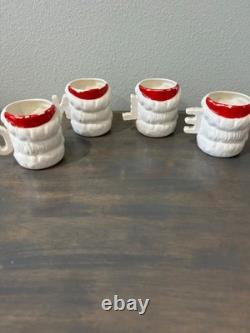 Vintage NOEL Winking Santa Christmas Mugs Set of 4 Commodore Japan