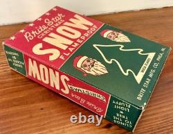 Vintage NOS Christmas Mica Snow Flakes Original Boxes Unopened Unused Lot of 4