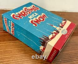 Vintage NOS Christmas Mica Snow Flakes Original Boxes Unopened Unused Lot of 4