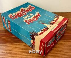 Vintage NOS Christmas Mica Snow Flakes Original Boxes Unopened Unused Lot of 4