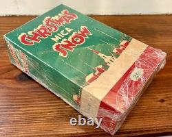 Vintage NOS Christmas Mica Snow Flakes Original Boxes Unopened Unused Lot of 4
