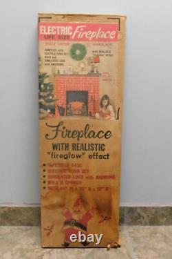 Vintage NOS Toymaster Christmas Electric Life Size Fireplace & Mantle Piece #C83