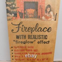 Vintage NOS Toymaster Christmas Electric Life Size Fireplace & Mantle Piece #C83