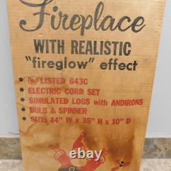 Vintage NOS Toymaster Christmas Electric Life Size Fireplace & Mantle Piece #C83