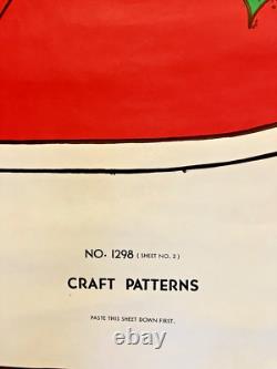 Vintage Neely Hall Christmas Santa & Sleigh Craft Pattern No 1298 Sheet 1 And 2 Vintage Neely Hall Christmas Santa & Sleigh Craft Pattern No 1298 Sheet 1 And 2