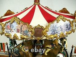 Vintage Original Mr. Christmas Large Lighted Holiday Carousel Complete & Rare