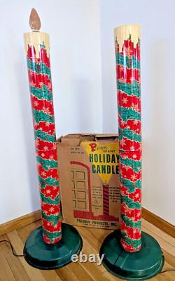Vintage Pair Poloron Giant Tin Litho Holiday Candles- For Parts or Repair In Box Vintage Pair Poloron Giant Tin Litho Holiday Candles- For Parts or Repair In Box