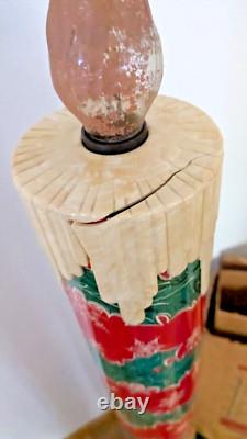 Vintage Pair Poloron Giant Tin Litho Holiday Candles- For Parts or Repair In Box Vintage Pair Poloron Giant Tin Litho Holiday Candles- For Parts or Repair In Box