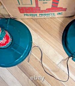 Vintage Pair Poloron Giant Tin Litho Holiday Candles- For Parts or Repair In Box Vintage Pair Poloron Giant Tin Litho Holiday Candles- For Parts or Repair In Box