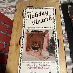 Vintage Pam's Holiday Hearth Christmas CardBoard Full Size Fireplace in Box