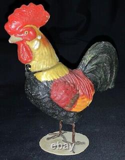 Vintage Paper Mache German Easter Rooster Candy Container