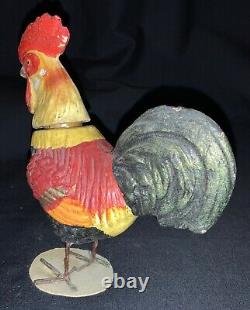 Vintage Paper Mache German Easter Rooster Candy Container