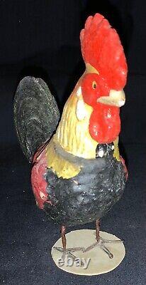 Vintage Paper Mache German Easter Rooster Candy Container