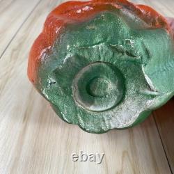 Vintage Paper Mache Halloween Jack O Lantern Orange Green 1920's 1930's