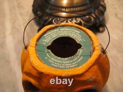 Vintage Paper Mache Halloween Pumpkin Jack O' Lantern Choir Boy Paper Insert