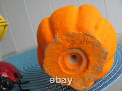 Vintage Paper Mache Halloween Pumpkin Jack O' Lantern Choir Boy Paper Insert