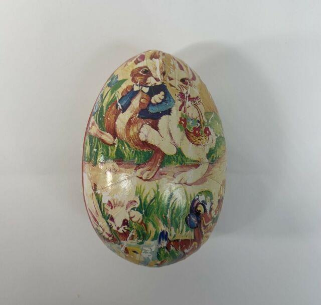 Vintage Papier Mache Egg Bunny Rabbit Easter Duck Paper