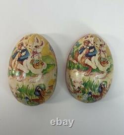 Vintage Papier Mache Egg Bunny Rabbit Easter Duck Paper