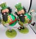 Vintage Pier 1 One Lot 2 Glitter Figurines Christmas Dancing Men Decor Snowflake