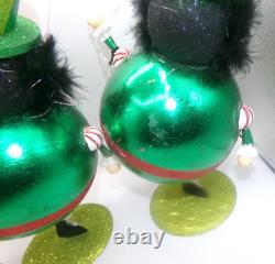 Vintage Pier 1 One LOT 2 Glitter Figurines Christmas Dancing Men Decor Snowflake Vintage Pier 1 One LOT 2 Glitter Figurines Christmas Dancing Men Decor Snowflake
