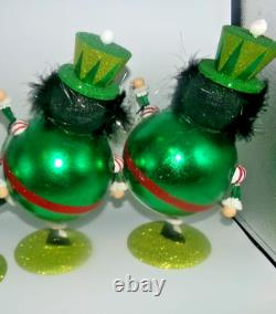 Vintage Pier 1 One LOT 2 Glitter Figurines Christmas Dancing Men Decor Snowflake Vintage Pier 1 One LOT 2 Glitter Figurines Christmas Dancing Men Decor Snowflake