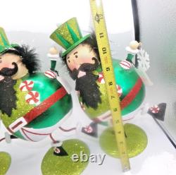 Vintage Pier 1 One LOT 2 Glitter Figurines Christmas Dancing Men Decor Snowflake Vintage Pier 1 One LOT 2 Glitter Figurines Christmas Dancing Men Decor Snowflake