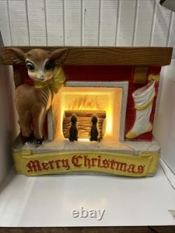 Vintage Poloron Illuminated Vacucel Christmas Fireplace (Missing Fan) Vintage Poloron Illuminated Vacucel Christmas Fireplace (Missing Fan)
