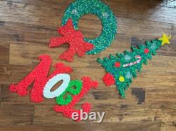 Vintage Popcorn Melted Plastic Christmas Set Of 3 Hanging Christmas Decorations